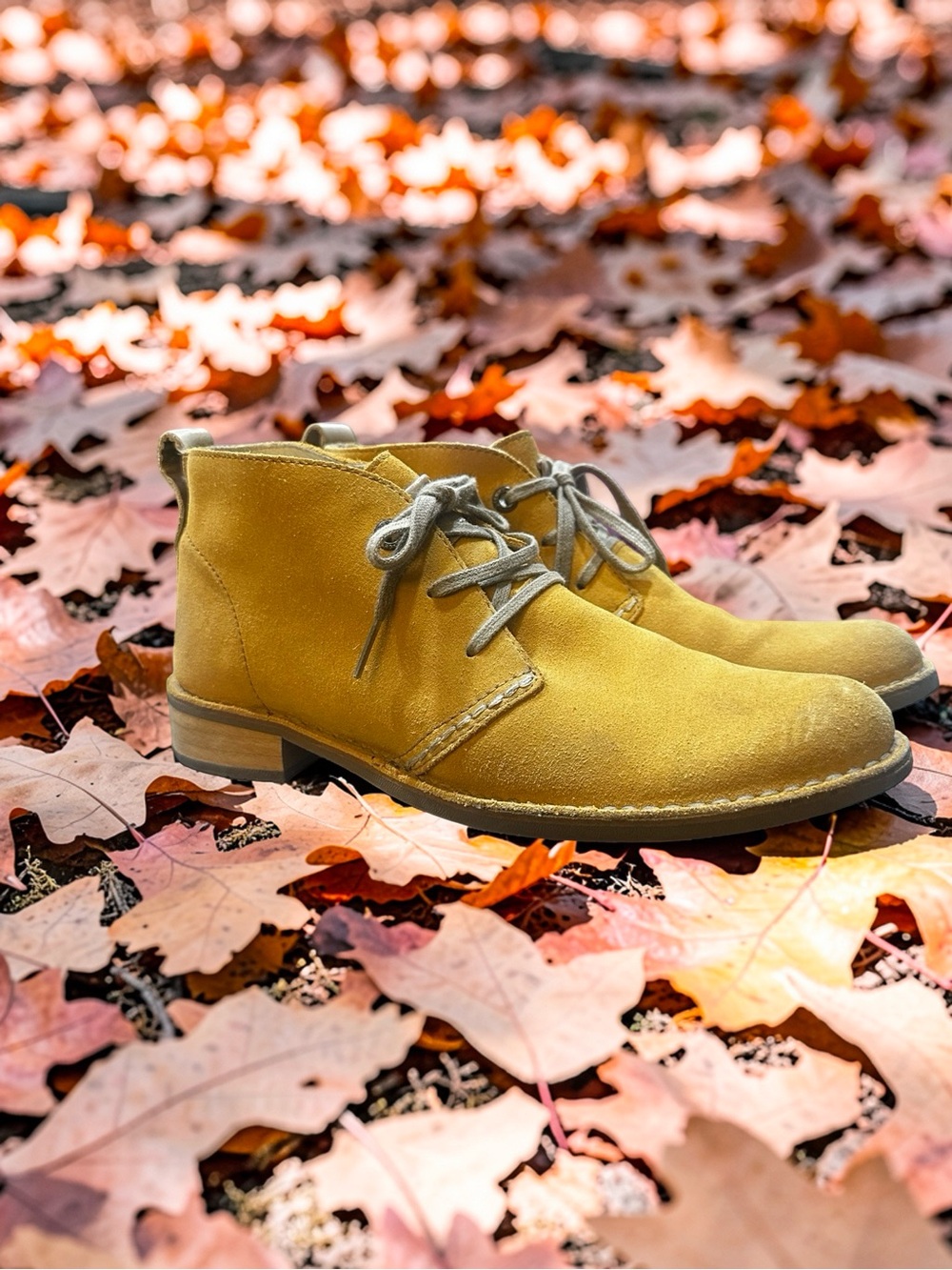 Bussola Suede Chukka Boots in Mustard Yellow Amber BT26